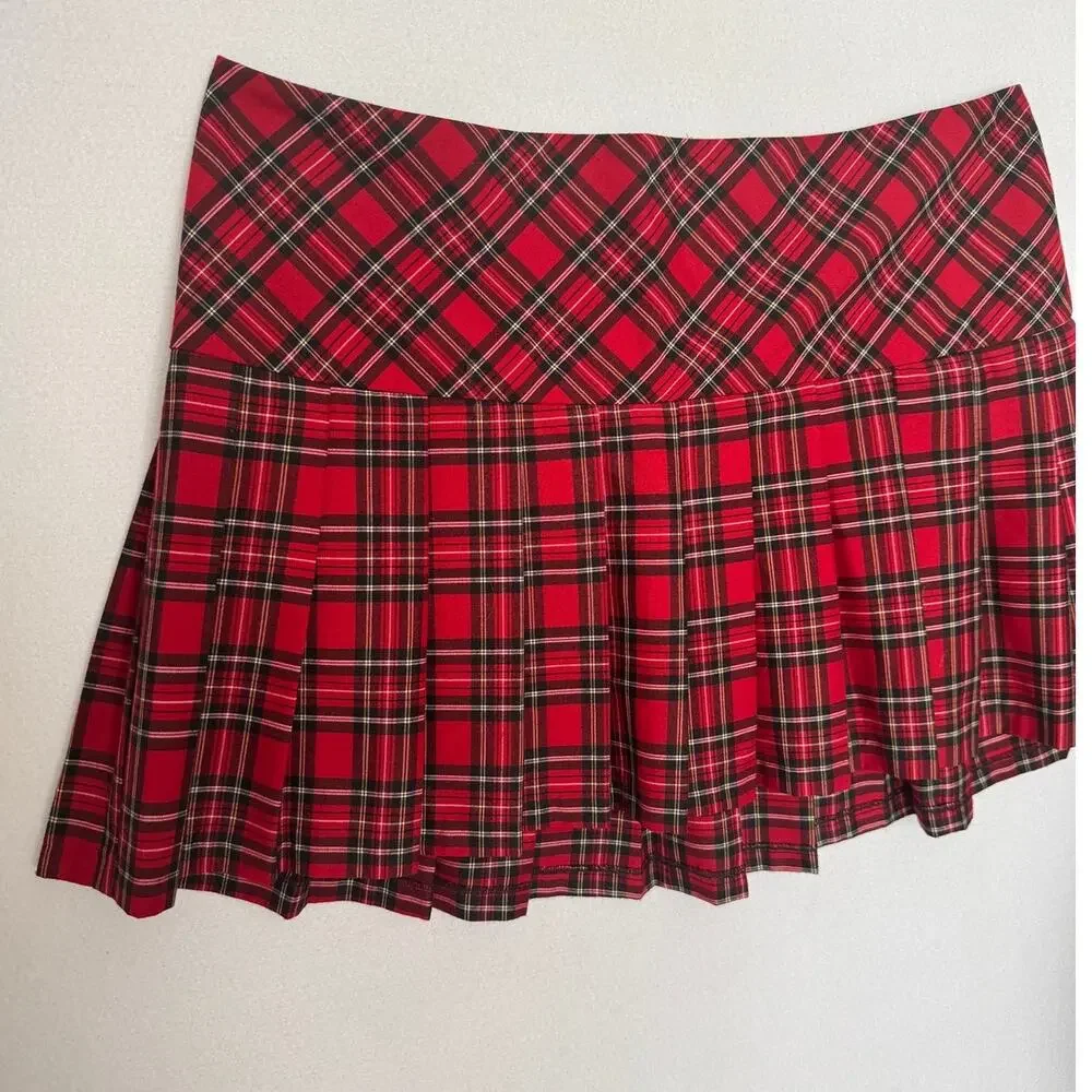Torrid Red Tartan Plaid Pleated Mini Skirt Punk Y2K Plus Size 20
